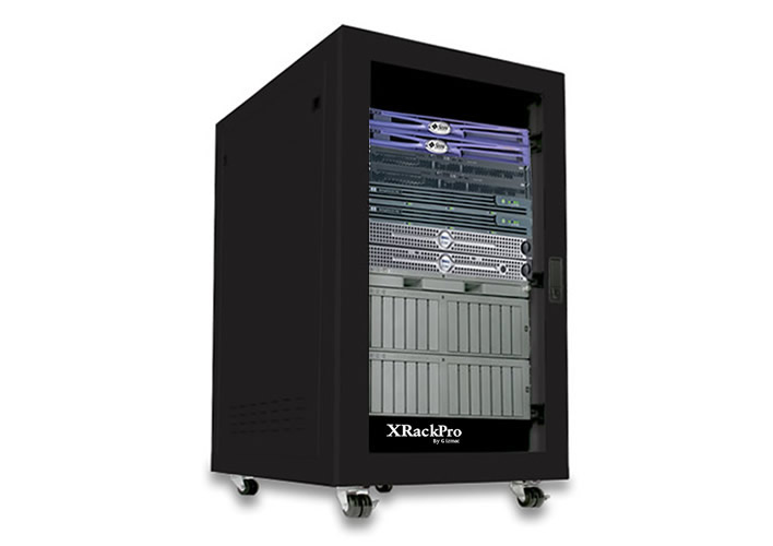 xrackpro and xrackpro2 soundproofed quiet rackmount 19in cabinets