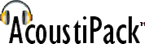AcoustiPack - Ultimate Noise Reduction. Image shows AcoustiPack logo.