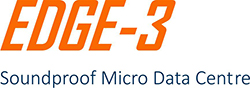 Image shows the EDGE-3 soundproof micro data centre range logo.