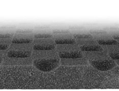 AcoustiContour Surface Close-Up - image of the unique new anechoic surface. The acoustic foam surface area is increased by approx. 45%. The larger the surface area, the more effective the acoustic foam becomes at absorbing noise energy due to lower reflection and refraction of sound waves.