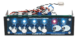 Zalman MFC1 Manual Fan Speed Controller for spare front 5.25inch drive bays. We use this manual fan speed controller ourselves - and it looks attractive in a AC C6607B case! Another advantage of this device is that fan speeds can still be monitored using the pulse signal to a motherboard 3-pin fan connector.